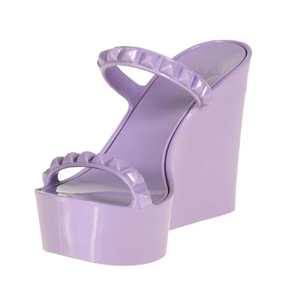 Carmen Sol Purple Tonino Platform JellyWedge Sandals - Picture 2 of 13